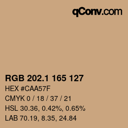 カラーコード: RGB 202.1 165 127 | qconv.com