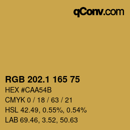 カラーコード: RGB 202.1 165 75 | qconv.com