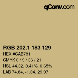 カラーコード: RGB 202.1 183 129 | qconv.com