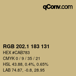 カラーコード: RGB 202.1 183 131 | qconv.com