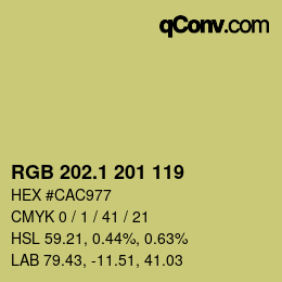 カラーコード: RGB 202.1 201 119 | qconv.com