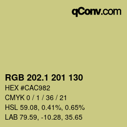 カラーコード: RGB 202.1 201 130 | qconv.com
