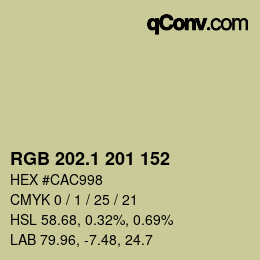 Color code: RGB 202.1 201 152 | qconv.com
