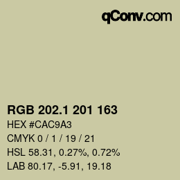 Color code: RGB 202.1 201 163 | qconv.com
