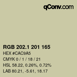 Color code: RGB 202.1 201 165 | qconv.com