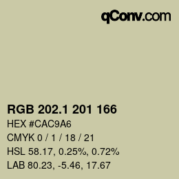 Color code: RGB 202.1 201 166 | qconv.com