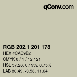 Color code: RGB 202.1 201 178 | qconv.com