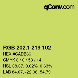 カラーコード: RGB 202.1 219 102 | qconv.com