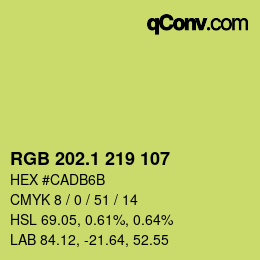 カラーコード: RGB 202.1 219 107 | qconv.com