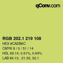 カラーコード: RGB 202.1 219 108 | qconv.com