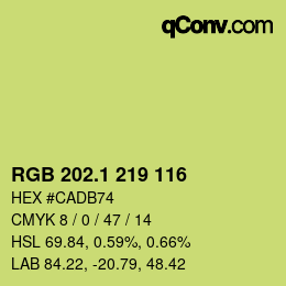 カラーコード: RGB 202.1 219 116 | qconv.com