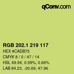 カラーコード: RGB 202.1 219 117 | qconv.com