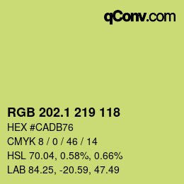 カラーコード: RGB 202.1 219 118 | qconv.com