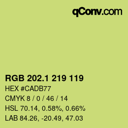 カラーコード: RGB 202.1 219 119 | qconv.com