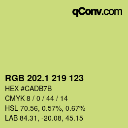 カラーコード: RGB 202.1 219 123 | qconv.com