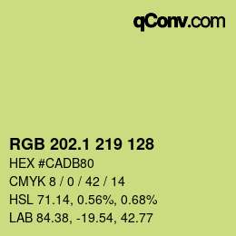 カラーコード: RGB 202.1 219 128 | qconv.com
