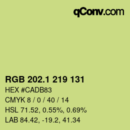 カラーコード: RGB 202.1 219 131 | qconv.com