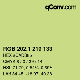 カラーコード: RGB 202.1 219 133 | qconv.com