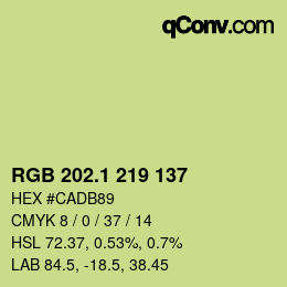 カラーコード: RGB 202.1 219 137 | qconv.com