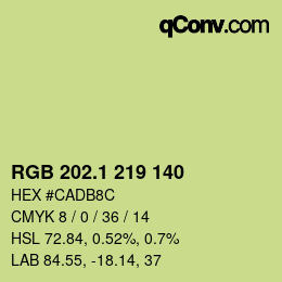 カラーコード: RGB 202.1 219 140 | qconv.com