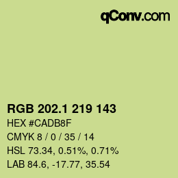 カラーコード: RGB 202.1 219 143 | qconv.com