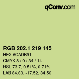 カラーコード: RGB 202.1 219 145 | qconv.com