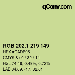 カラーコード: RGB 202.1 219 149 | qconv.com