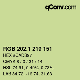 カラーコード: RGB 202.1 219 151 | qconv.com