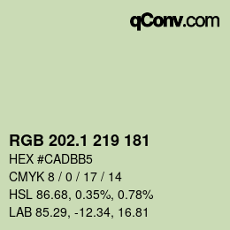 カラーコード: RGB 202.1 219 181 | qconv.com