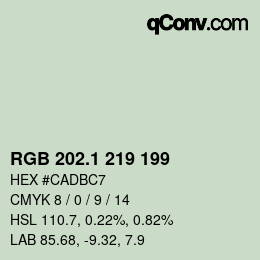 Color code: RGB 202.1 219 199 | qconv.com