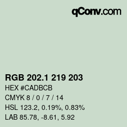 カラーコード: RGB 202.1 219 203 | qconv.com