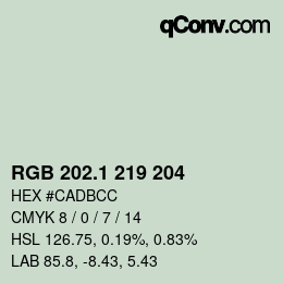 Color code: RGB 202.1 219 204 | qconv.com