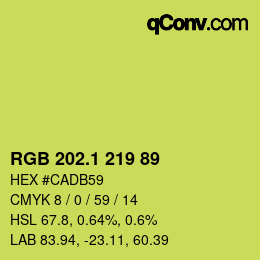 カラーコード: RGB 202.1 219 89 | qconv.com