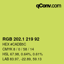 カラーコード: RGB 202.1 219 92 | qconv.com