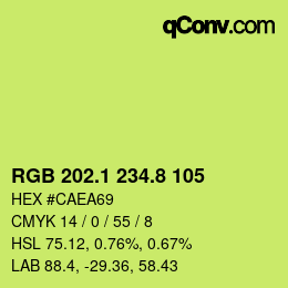 カラーコード: RGB 202.1 234.8 105 | qconv.com