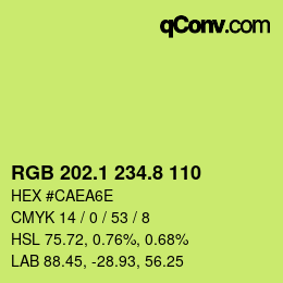 カラーコード: RGB 202.1 234.8 110 | qconv.com