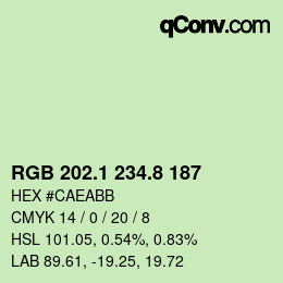 カラーコード: RGB 202.1 234.8 187 | qconv.com