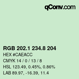 Farbcode: RGB 202.1 234.8 204 | qconv.com