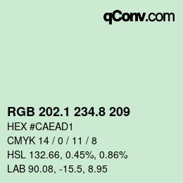 Farbcode: RGB 202.1 234.8 209 | qconv.com