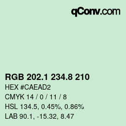 カラーコード: RGB 202.1 234.8 210 | qconv.com