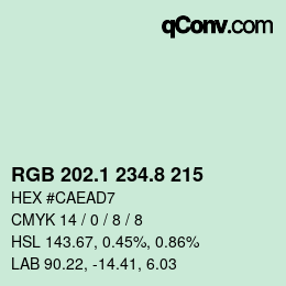 カラーコード: RGB 202.1 234.8 215 | qconv.com