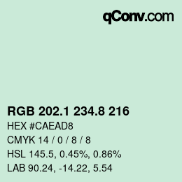 Farbcode: RGB 202.1 234.8 216 | qconv.com