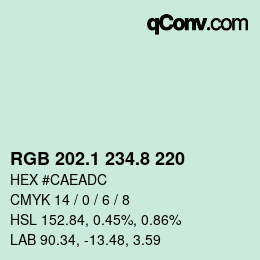 カラーコード: RGB 202.1 234.8 220 | qconv.com