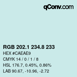 Color code: RGB 202.1 234.8 233 | qconv.com
