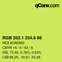 カラーコード: RGB 202.1 234.8 89 | qconv.com
