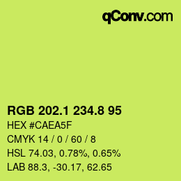 カラーコード: RGB 202.1 234.8 95 | qconv.com