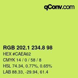 カラーコード: RGB 202.1 234.8 98 | qconv.com