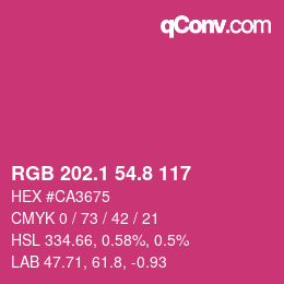 カラーコード: RGB 202.1 54.8 117 | qconv.com