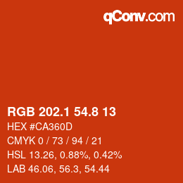 Color code: RGB 202.1 54.8 13 | qconv.com