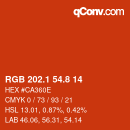 Color code: RGB 202.1 54.8 14 | qconv.com